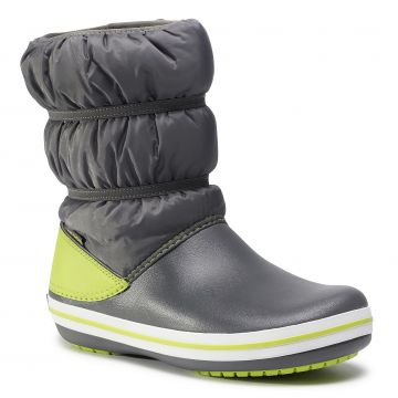 Incredible overseas reckless Cizme de zăpadă CROCS - Crocband Winter Boot K 206550 Slate grey/Lime Punch  - Cizmele.ro