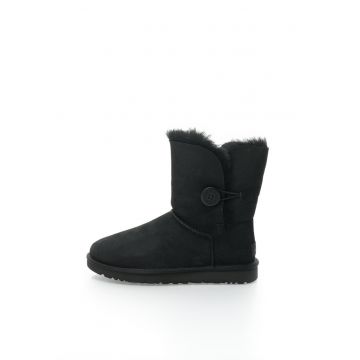 Cizme scurte negre din piele intoarsa fara inchidere Bailey II