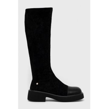 GOE cizme femei, culoarea negru, cu platforma