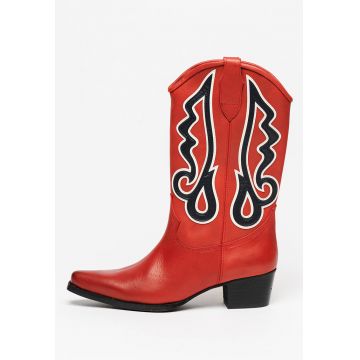 Cizme Western de piele Folk