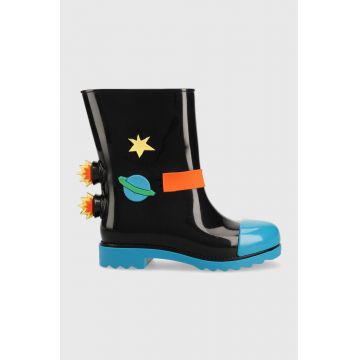 Melissa cizme copii Rain Boot + Fabula Inf culoarea negru