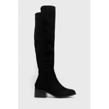 Steve Madden cizme Graphite femei, culoarea negru, cu toc drept Steve Madden cizme Graphite femei, culoarea negru, cu toc drept