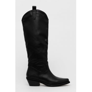 Answear Lab cizme femei, culoarea negru, cu toc drept, izolare usoara