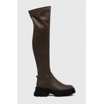 Steve Madden cizme Riveredge femei, culoarea maro, cu platforma