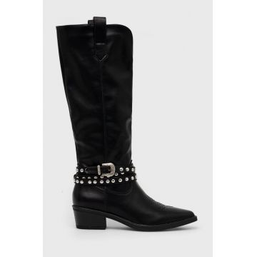 Answear Lab cizme femei, culoarea negru, cu toc drept