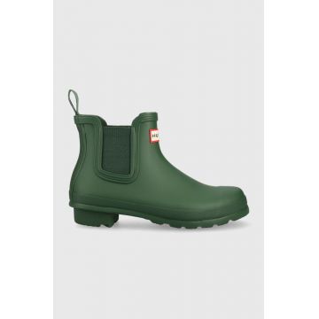 Hunter cizme Original Chelsea femei, culoarea verde Hunter cizme Original Chelsea femei, culoarea verde