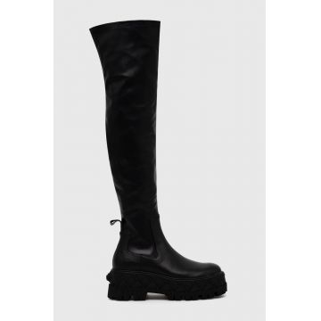 Kurt Geiger London cizme London Otk Stretch femei, culoarea negru, cu platforma