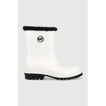 MICHAEL Michael Kors cizme Montaigne femei, culoarea alb MICHAEL Michael Kors cizme Montaigne femei, culoarea alb