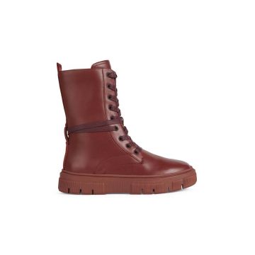 Geox cizme Isotte femei, culoarea bordo, cu toc plat