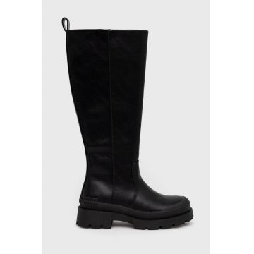 Medicine cizme culoarea negru, cu toc plat, izolare usoara