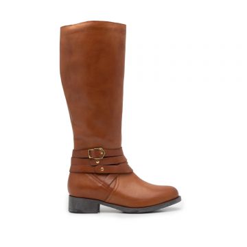 Cizme dama casual din piele naturala Leofex - 471 Cognac Box
