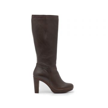 Cizme dama elegante din piele naturala, Leofex - 408 maro box