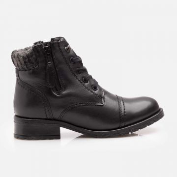 Ghete damă din piele naturală - 1008-1 Negru box