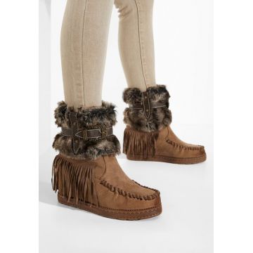 Cizme cu platforma ascunsa maro Pavia