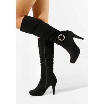Cizme dama elegante cu toc Oriela negre