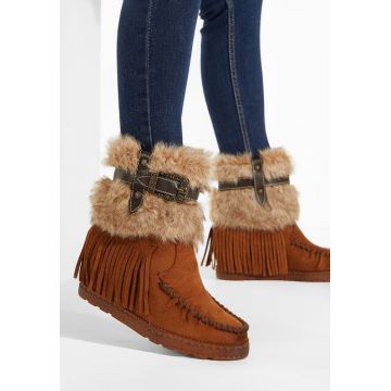 Cizme imblanite dama camel Pavia
