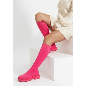 Cizme tip soseta Olvera fucsia