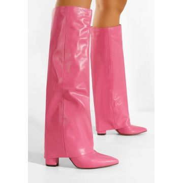 Cizme cu toc gros Azinia fucsia