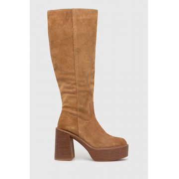 Aldo cizme din piele intoarsa Rykiel femei, culoarea maro, cu toc drept, 13621048Rykiel