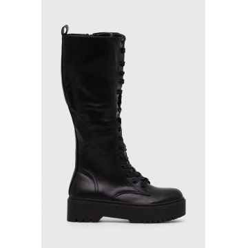 Answear Lab cizme femei, culoarea negru, cu platforma