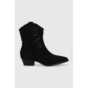 Answear Lab cizme femei, culoarea negru, cu toc drept