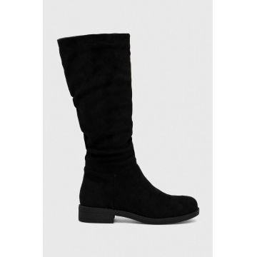 Answear Lab cizme femei, culoarea negru, cu toc plat