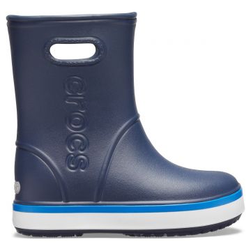 Cizme Crocs Kids' Crocband Rain Boot Albastru - Navy/Bright Cobalt