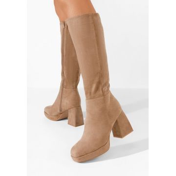 Cizme cu toc gros Acanora kaki