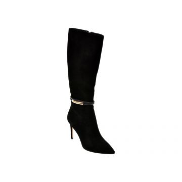 Cizme EPICA negre, QV30011, din piele intoarsa