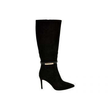 Cizme EPICA negre, QV30011, din piele intoarsa