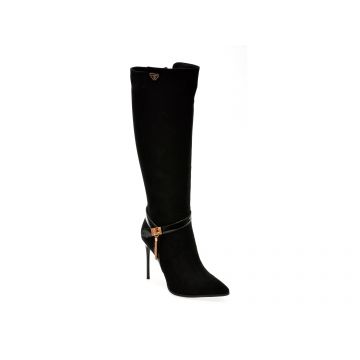 Cizme LAURA BIAGIOTTI negre, 8322, din material textil