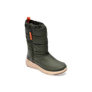 Cizme SKECHERS kaki, GLACIAL ULTRA, din material textil