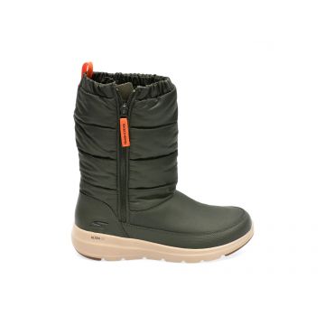 Cizme SKECHERS kaki, GLACIAL ULTRA, din material textil