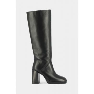 Jonak ghete de piele DETHLEE CUIR femei, culoarea negru, cu toc drept, 3100351 Jonak ghete de piele DETHLEE CUIR femei, culoarea negru, cu toc drept, 3100351
