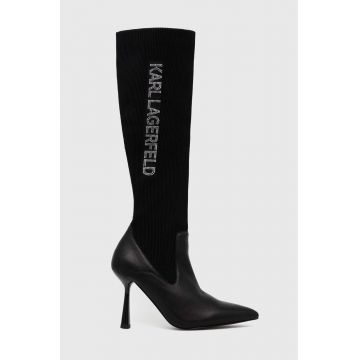 Karl Lagerfeld cizme PANDARA II femei, culoarea negru, cu toc cui, KL31376F
