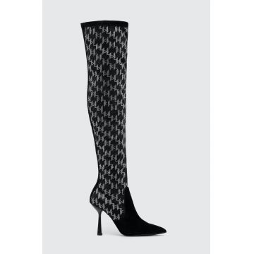 Karl Lagerfeld cizme PANDARA II femei, culoarea negru, cu toc cui, KL31386