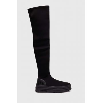 Love Moschino cizme femei, culoarea negru, cu platforma, JA15456G1HIM000A