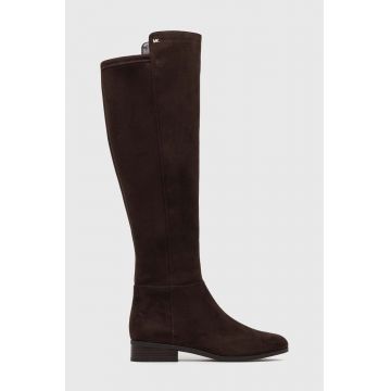 MICHAEL Michael Kors cizme Bromley femei, culoarea maro, cu toc plat, 40F0BOFBES