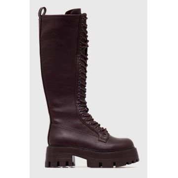 Steve Madden cizme Hariet femei, culoarea bordo, cu platforma, SM11002722