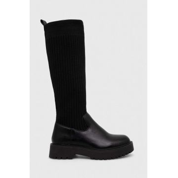 Answear Lab cizme femei, culoarea negru, cu platforma
