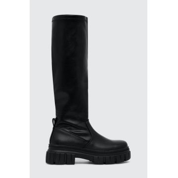 Answear Lab cizme femei, culoarea negru, cu platforma
