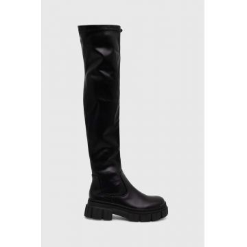 Answear Lab cizme femei, culoarea negru, cu platforma