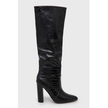 Answear Lab cizme femei, culoarea negru, cu toc drept