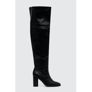 Answear Lab cizme femei, culoarea negru, cu toc drept
