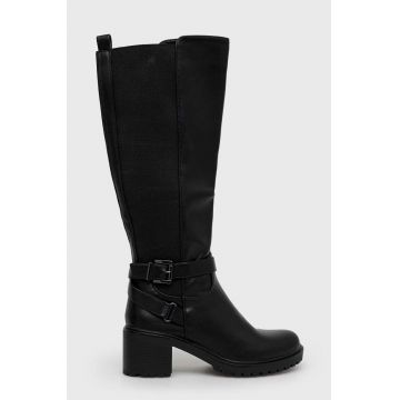 Answear Lab cizme femei, culoarea negru, cu toc drept