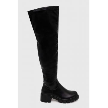 Answear Lab cizme femei, culoarea negru, cu toc drept