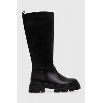 Answear Lab cizme femei, culoarea negru, cu toc plat