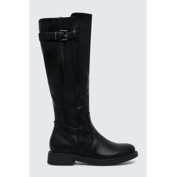 Answear Lab cizme femei, culoarea negru, cu toc plat