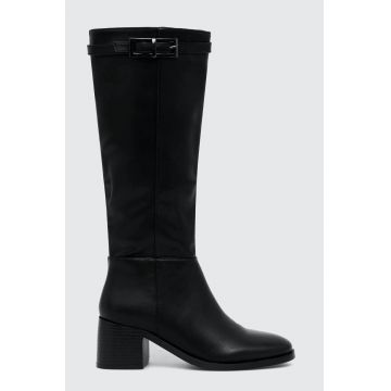 Answear Lab cizme femei, culoarea negru, cu toc plat