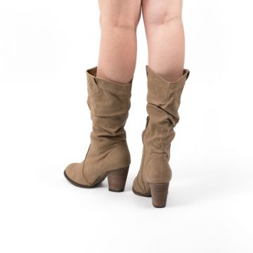 Cizme cu Toc gros WT31 Khaki | Mei